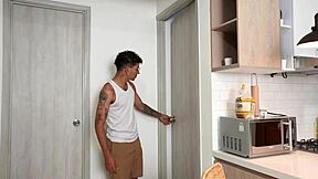 Stepfather away so i fuck big ass housekeeper screaming in his bed!