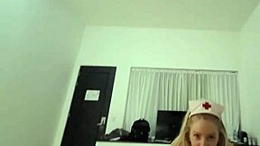 i came home as naughty nurse with my pussy dripping cum for my husband to see