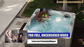 super sexy venezuelan model rides cock hard in jacuzzi then shower