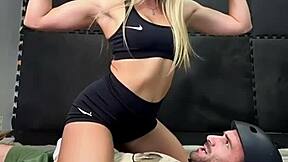 whoa sarah the killer dominates in epic femdom wrestling fight! 💥🥊