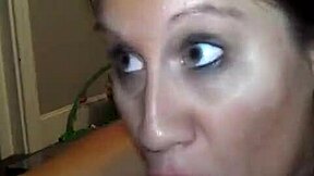 watch milf sarah swallow huge load after savage cock sucking for hubby