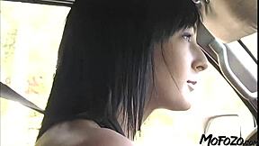 Black haired housewife's sloppy deepthroat hides wild anal secrets