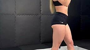 whoa sarah the killer dominates in epic femdom wrestling fight! 💥🥊