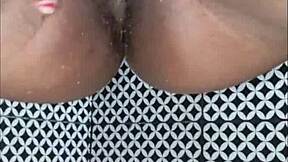 chubby ebony latina with massive tits teases her wet pussy solo homemade