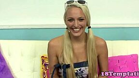 imagine this pigtailed 18+ teen sucking ur cock pov with sloppy amateur handjob action