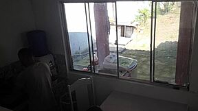 Deaf Hubby Washes Dishes While Brazilian Wife Rides Huge Black Cock