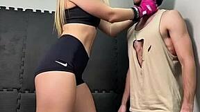 whoa sarah the killer dominates in epic femdom wrestling fight! 💥🥊