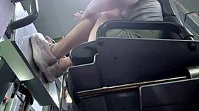 young teen with big ass and tits masturbates to extreme squirting orgasm in public gym