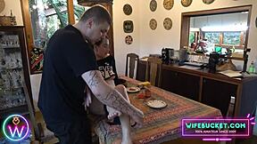 Holy Fuck, Fingering Dripping Wet Pussy Right on Kitchen Counter Homemade Wifebucket!