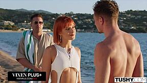 dolly dyson redhead dp orgasm twist