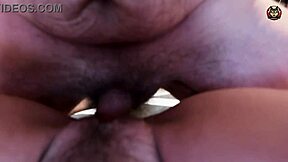 watch this amateur milf's tight hairy pussy stretch around monster cock in close-up pounding