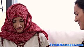 arab babe's forbidden massage! close-up doggystyle ends in hot facial cumshot!!