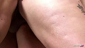 curvy bbw ginger's hairy pussy stretched by fat black cock in first interracial pounding