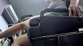 young teen with big ass and tits masturbates to extreme squirting orgasm in public gym