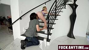 Cute teen maid bends over for pussy pounding, cowgirl rides cock, doggystyle hardcore anytime