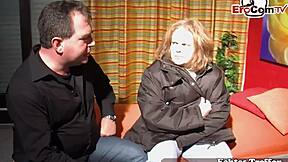 Fat german milf seduced into raw sex on camera