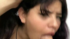 cute hermanastra sucks hermanastro's cock deep while horny and playful