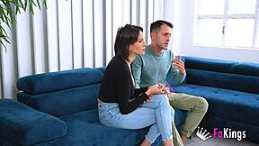 Spanish brunette hottie fucks boyfriend on camera