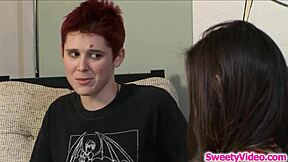 my redhead pussy aches watching my brunette bff finger lick and scissor me hard in bed