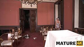 LUCKY GRANNY SUCKS BROOMSTICK COCK FOR CASH!