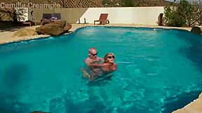 i feel the thrill fucking her big tits in pool on holiday