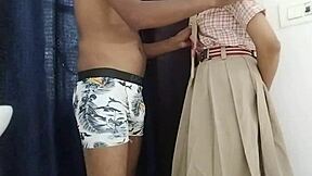 Indian desi college girl rides big cock at school