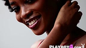 sexy ebony milf's lingerie hides what hot posing unveils