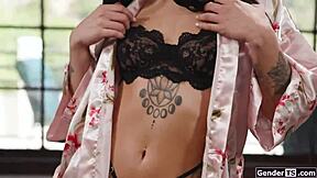 Raven Lane's Intense First Double Tgirl Bareback Pounding