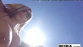 olivia's big tits tease poolside before solo pussy play heats up