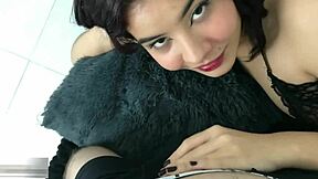 cute hermanastra sucks hermanastro's cock deep while horny and playful