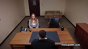 Moaning Loud On Principals Monster Cock While Calling Home During Hard Fuck!