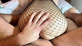 he catches me naked in pantyhose then bends me over for juicy doggystyle pounding as amateur chile couple