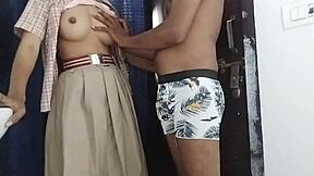 Indian desi college girl rides big cock at school