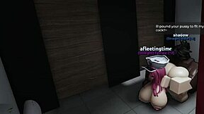 Fucked Slut Hard in Roblox Bathroom with Big Cock