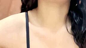 this innocent looking petite teen babe pleasures her tight pussy solo with toy