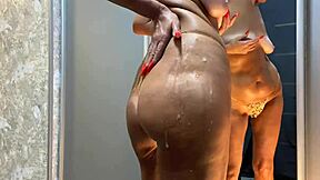 what's he doing shoving that monster cock up her big nipple milf ass??