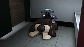 Fucked Slut Hard in Roblox Bathroom with Big Cock