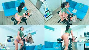 18not20's Athletic Body Sweats on Long Exercise Bike Ride