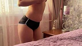 Petite redhead gym student's huge ass begs for fetish pounding