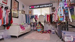 Petite Blonde Juniper Ren Gapes Skinny Pussy Begging Bryan Gozzling to Fuck Hard