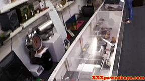 pawee gets doggystyled while sucking broker's cock close up!