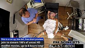 Channy Crossfire Spreads Petite Pussy Wide for Close-Up Missionary Cum Blast Backstage