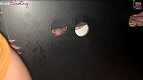 cuckold, watch your slut wife suck those monster cocks at gloryhole