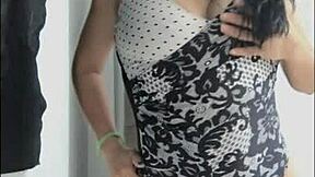 WOW MY BUSTY LATINA STEPMOM FLASHES HUGE NATURAL TITS IN LUXURY SHOW!