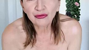 Granny maria dances in lingerie flashing natural tits shaved pussy