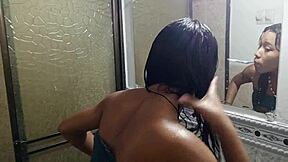 My hot stepsis caught me jerking helped with her big ass pussy