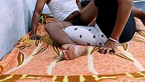 desihotcouple indian wife gives bedroom handjob blowjob and footjob close up