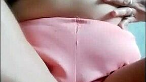 Tiny filipina slut teases perky tits pussy on cam to orgasm