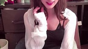 Crossdressing Japanese Ladyboy Chika Nets Cock for Live Masturbation Show