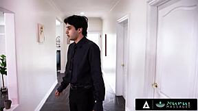 Nuru masseuse delivers steamy oiled happy ending cumshot compilation